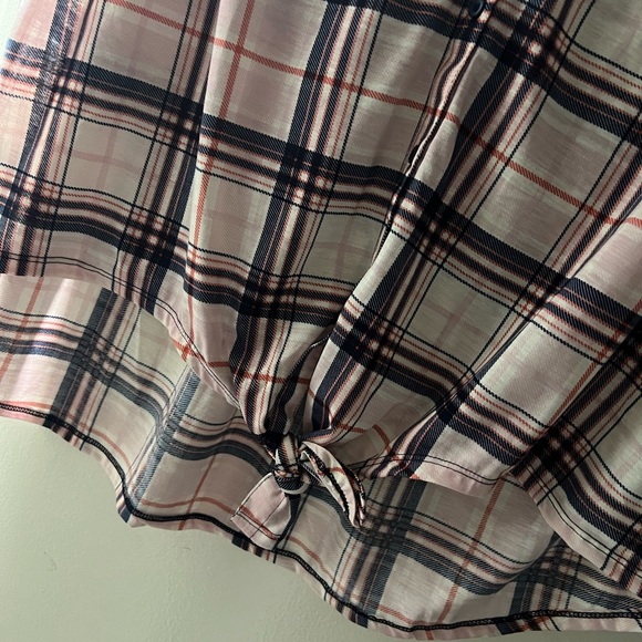 NWT New York Laundry Tie Front Plaid Buttom up Women’s Plus size 3X Blouse shirt - Picture 6 of 9